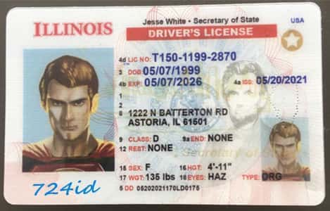 Illinois fake id latest id pattern