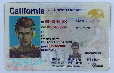 California Fake ID Card Front